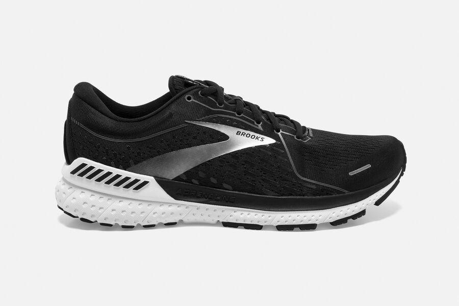 Brooks Adrenaline GTS 21 Road Running Shoes - Mens - Black/White - WP7431098